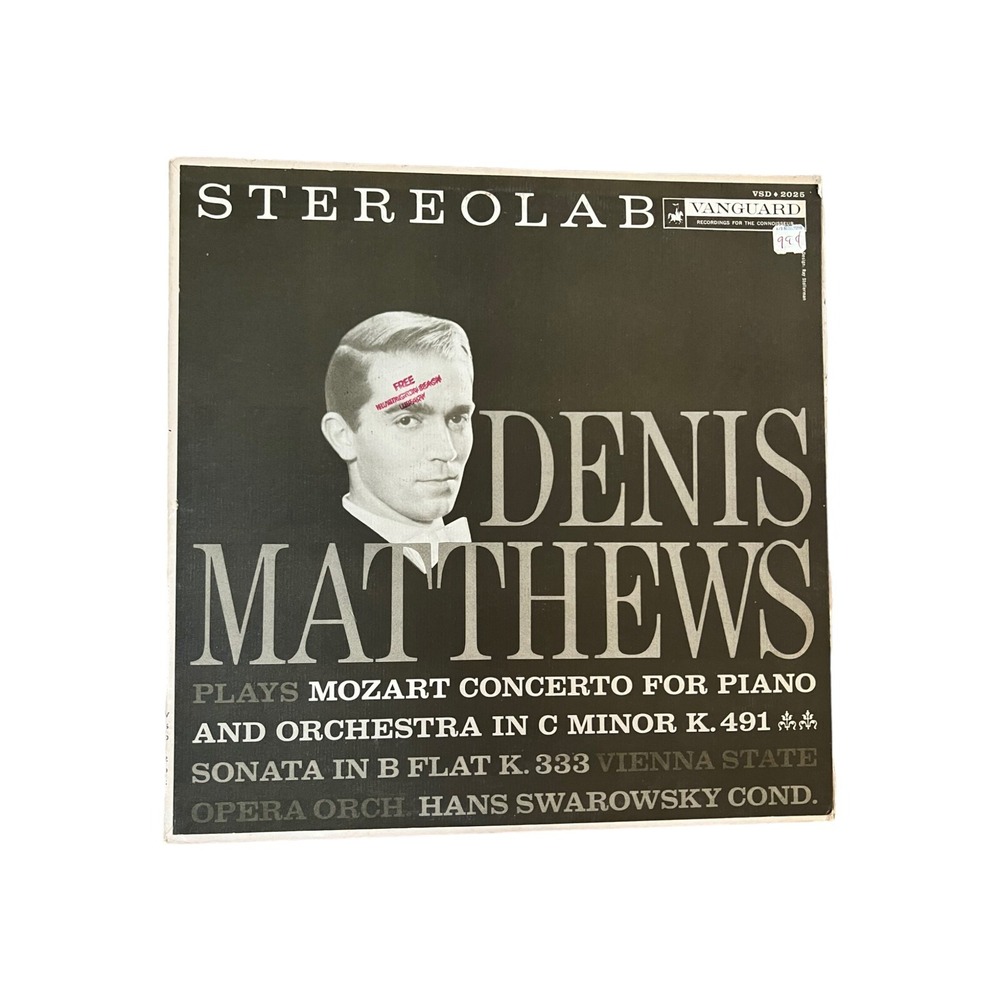 Vanguard Vinyl LP Unisex OS Black Good Mozart Concerto Denis Matthews K491 K333